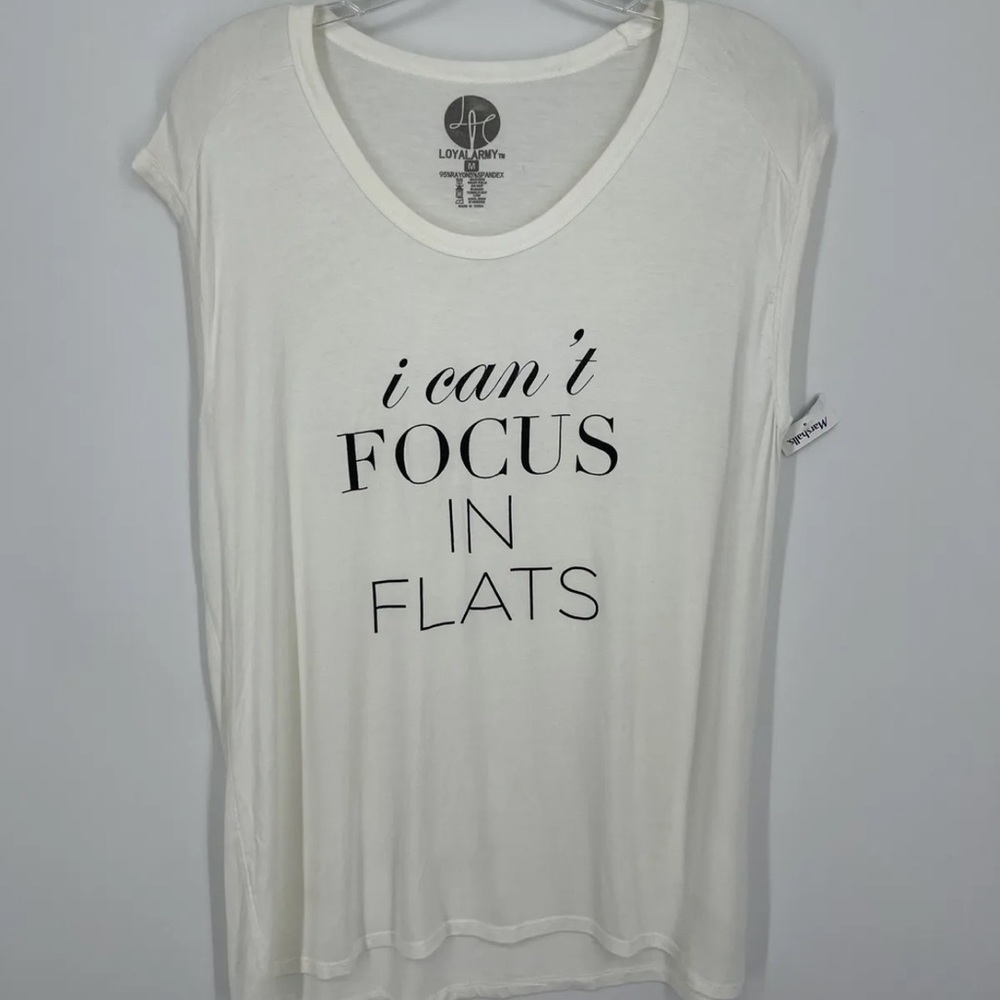 Loyal Army “I Can’t Focus In Flats” Ivory White Tank Top NWT Size M